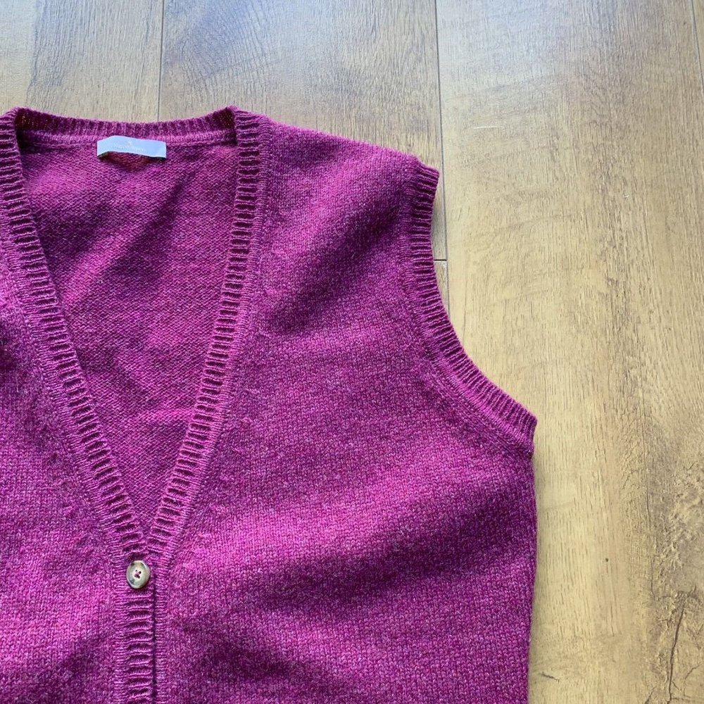 Munrospun Tank Top Knitted Waistcoat Size Medium Pink Sweater Vest WOOL - Picture 6 of 9